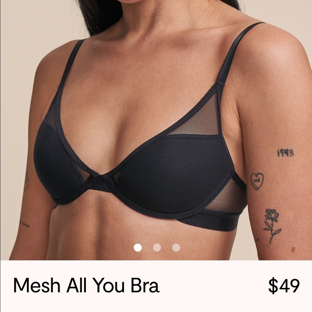 Black and blush Pepper brand bras